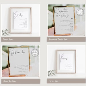 Minimalist Wedding Bundle, Modern Wedding Template Bundle, DIY Wedding Download, Simple Black & White, Printable Invitation Bundle, BD108 image 6