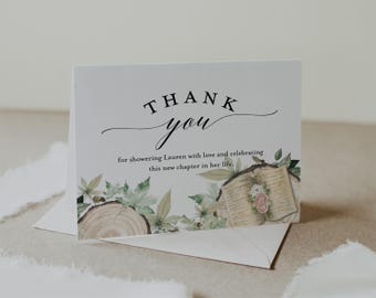 Storybook Thank You Printable Card, New Chapter Baby Shower Thank You Card, Printable Thank you Card, Chapter Book Theme, BD155
