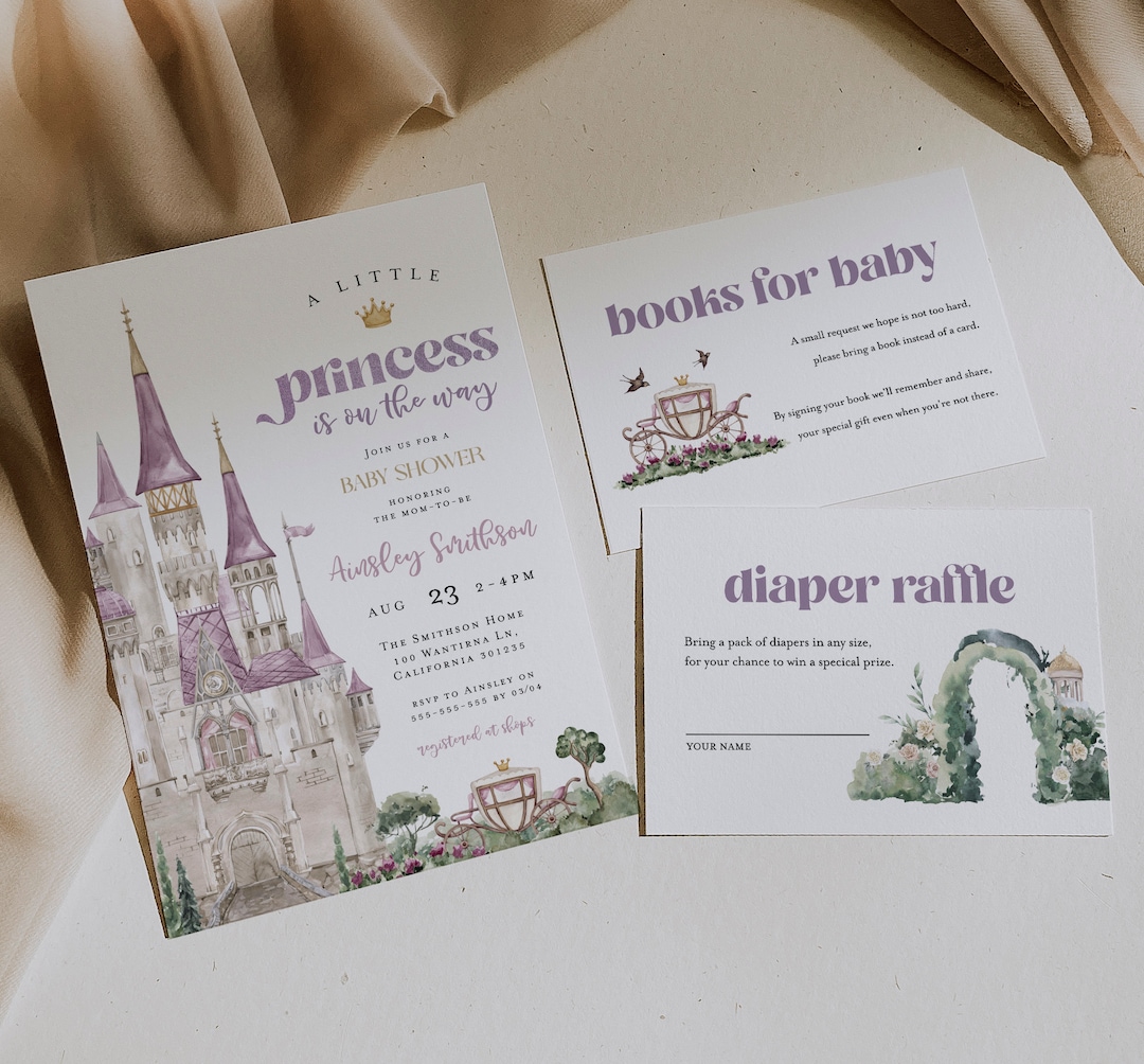 Princess Baby Shower Invitation Suite, Little Princess Baby Shower ...