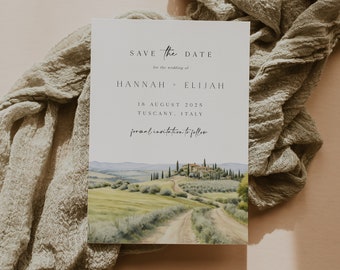 Tuscany Save The Date Editable Template, Italian Themed Save The Date Template, Florence Save the Date, Printable Save Our Date, BD200