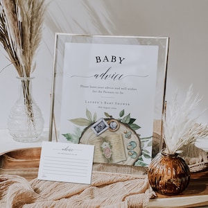 Modèle de panneau de conseils de livre d'histoires pour bébé, signalétique de baby shower sur le thème du livre de chapitres, décoration de douche non sexiste, enseigne imprimable, livre sur le thème BD155