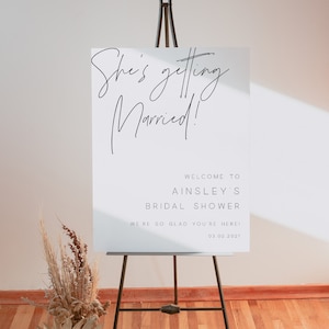Minimalist Bridal Welcome Sign Editable Template, Modern Bridal Sign, Large Welcome Sign, Instant Download, Printable Sign, Simple - BD108