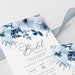 Dusty Blue Bridal Shower Editable Invitation Template, Blue Floral ...