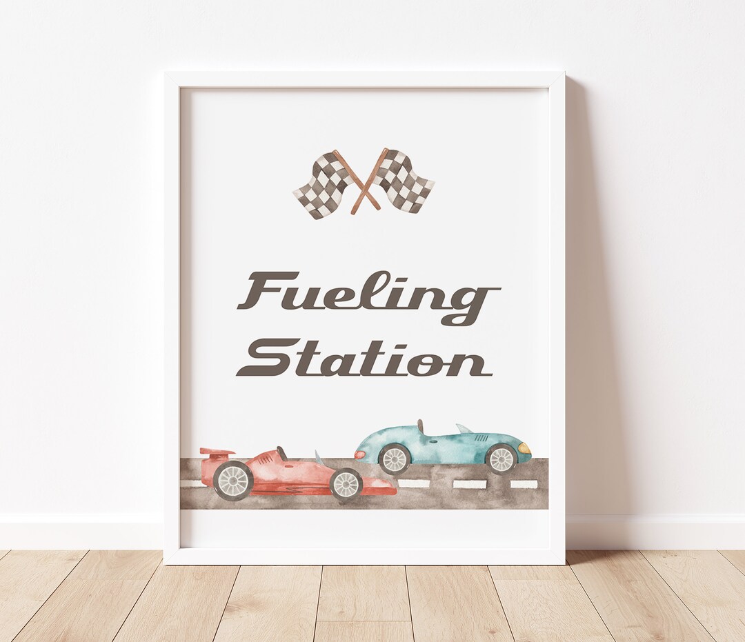 Race Car Fueling Station Sign Template, Race Car Birthday Food + Drink ...