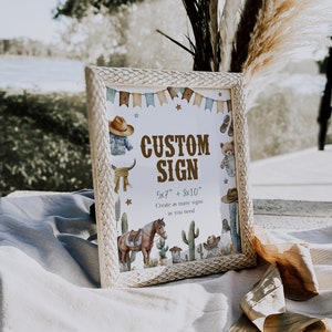 First Rodeo Custom Sign Template, Western Themed Editable Sign, Cowboy ...