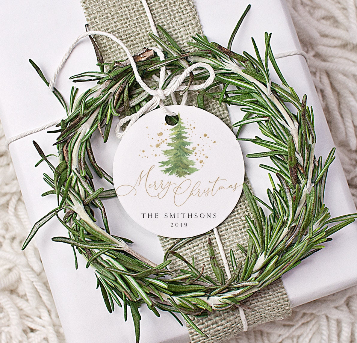 Rustic Christmas Tag Editable Template Personalised Christmas | Etsy