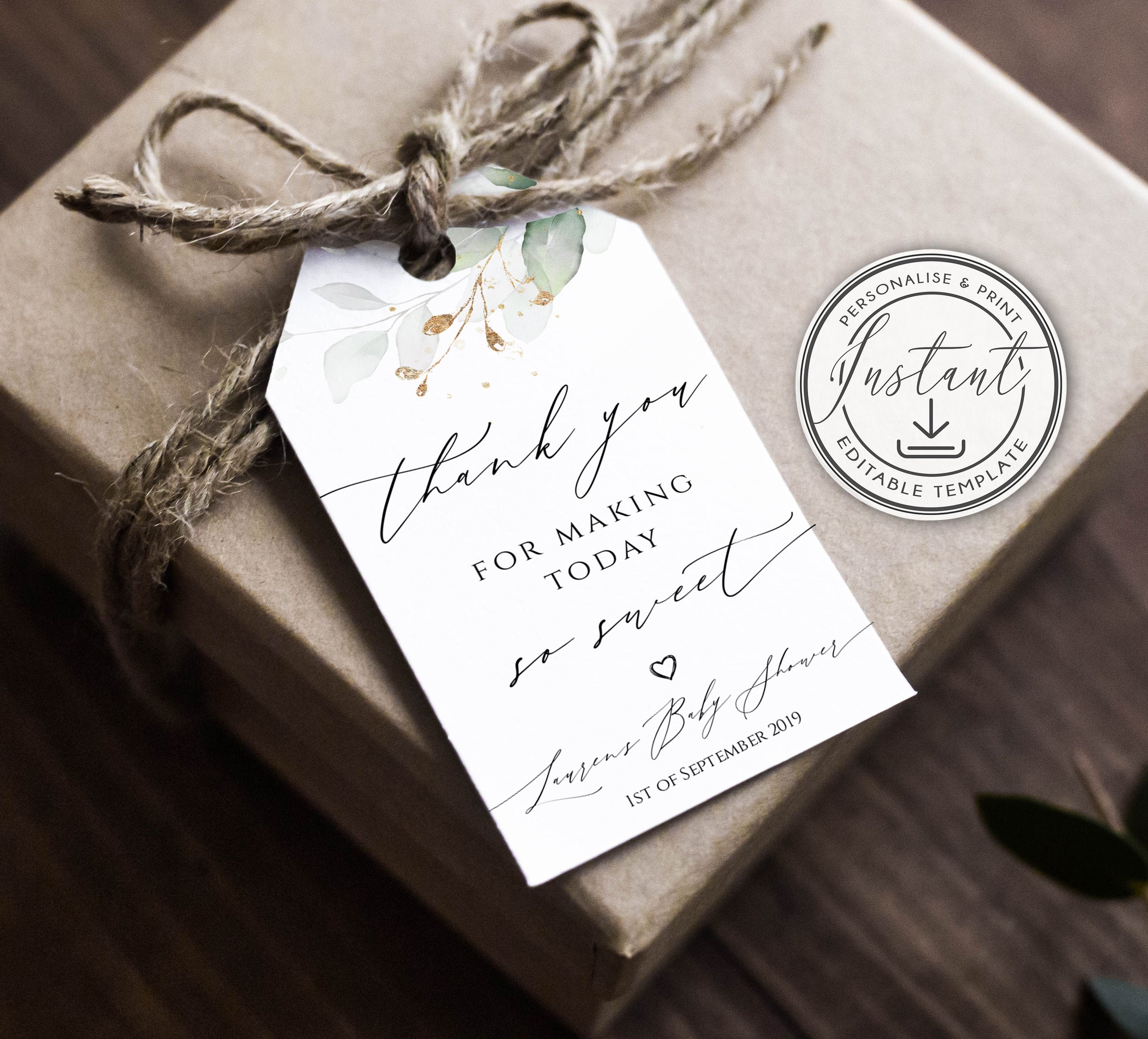 Buy Bohemian Thank You Gift Tag Editable Template Instant Online in India -  Etsy