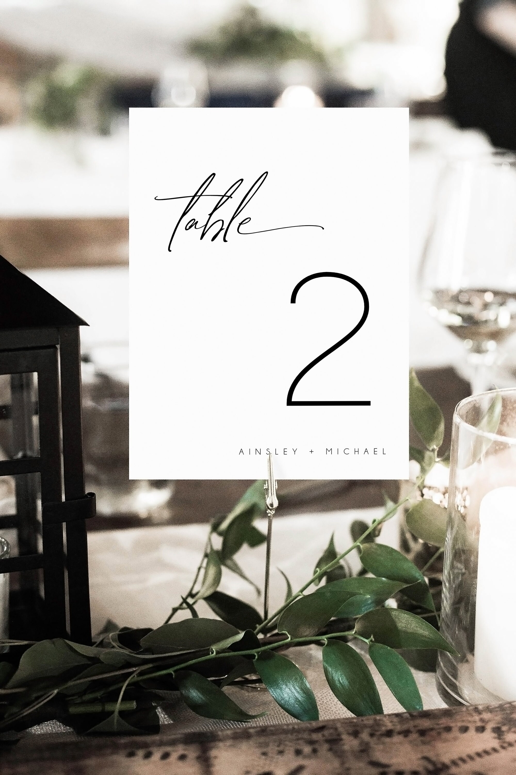Minimalist Wedding Table Numbers, Modern Editable Table Numbers ...