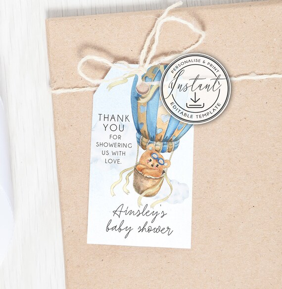 Editable Baby Shower Gift Tag Template Favour Tag Baby Boy - Etsy