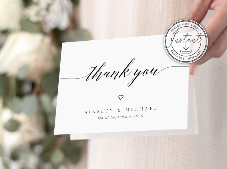 Rustic Wedding Thank You Card Editable Template Instant Download Printable Cards BD72 Tent Fold Card Bridal Shower Thank You Card
