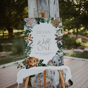 Wild One Welcome Sign Template, Wild One Birthday Party Welcome Signage ...