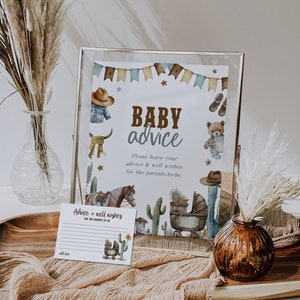 Modello per cartello &quot;Little Cowboy Baby&quot;, cartello per baby shower in stile cowboy, decorazioni per baby shower in stile western, baby shower in stile country, cartello stampabile, BD185