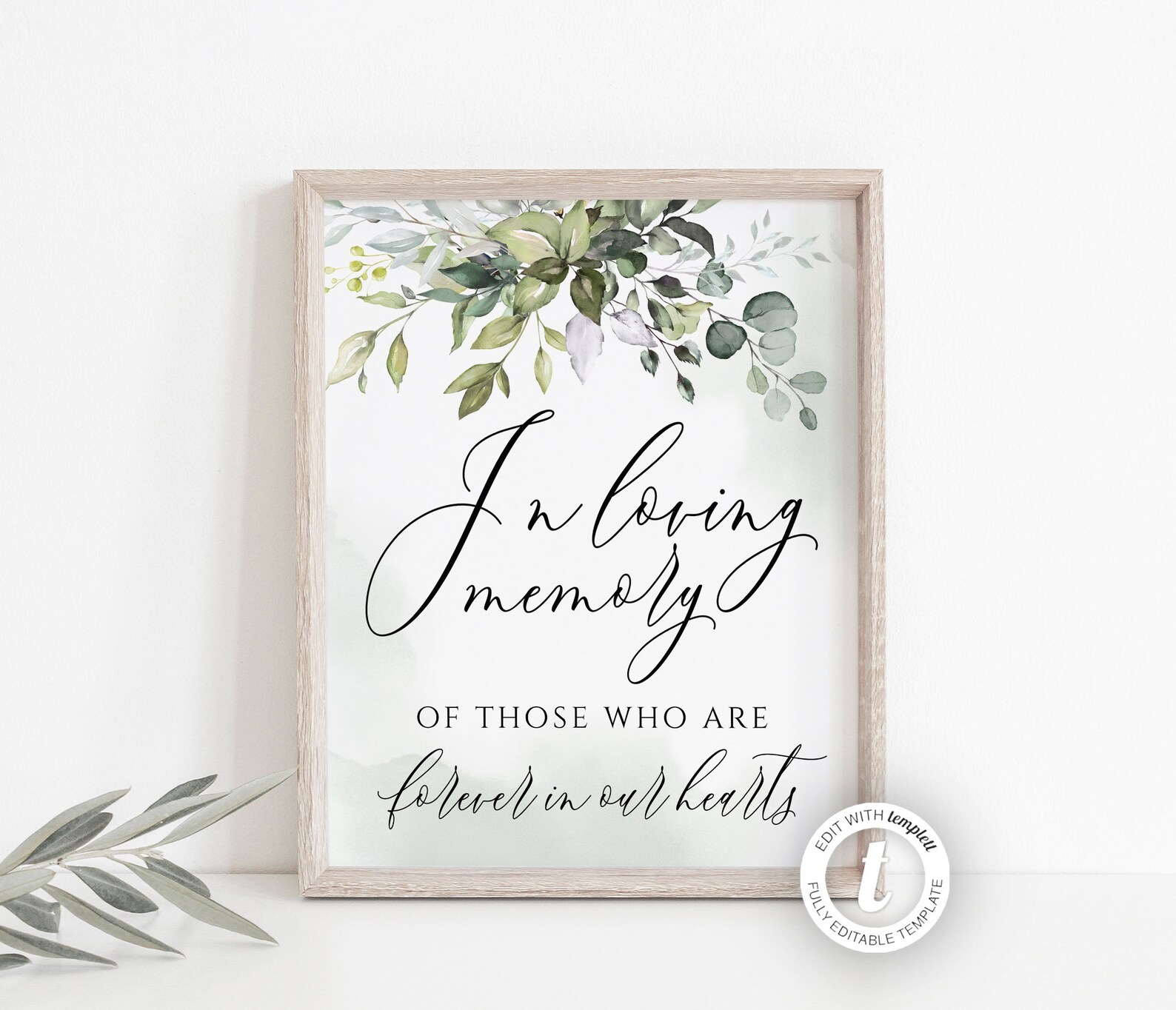 In Loving Memory Wedding Sign Template Editable Sign - Etsy