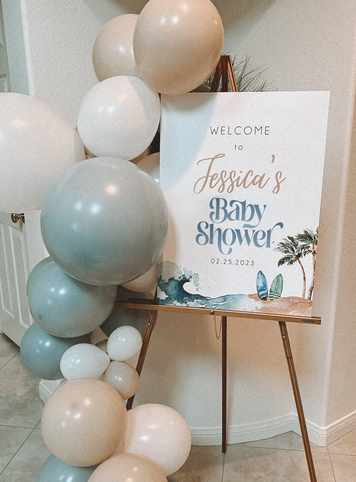 Editable Beach Baby Shower Welcome Sign – Ocean Sea – Printables Depot