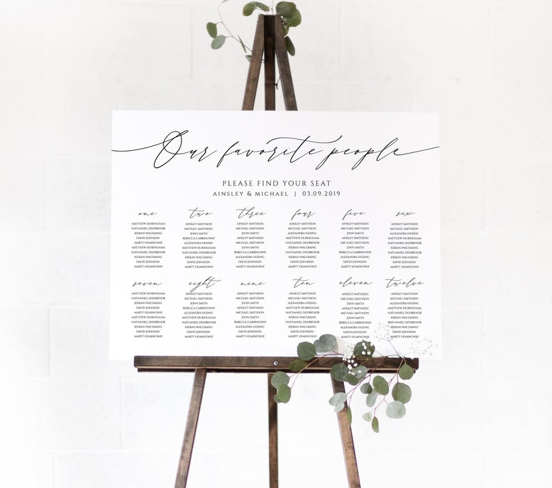 Wedding Seating Chart Poster Template Editable Our Favorite Etsy Canada