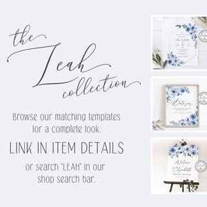 Dusty Blue Advice Sign Template, Blue Floral Bridal Shower Signs, Editable Sign, Rustic Bridal Shower, Printable Sign Instant Download- BD93 image 6