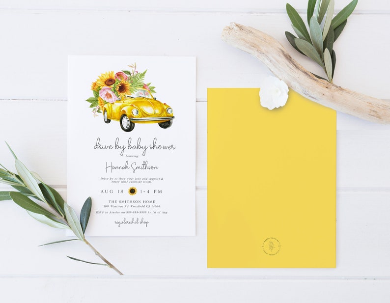 Drive by Baby Shower Editable Invitation Template Drive Etsy