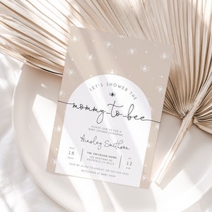 Mommy to Bee Baby Shower Invitation Template, Honey Bee Editable Invitation, Gender Neutral Baby Shower Invite, Printable Invite, BD178