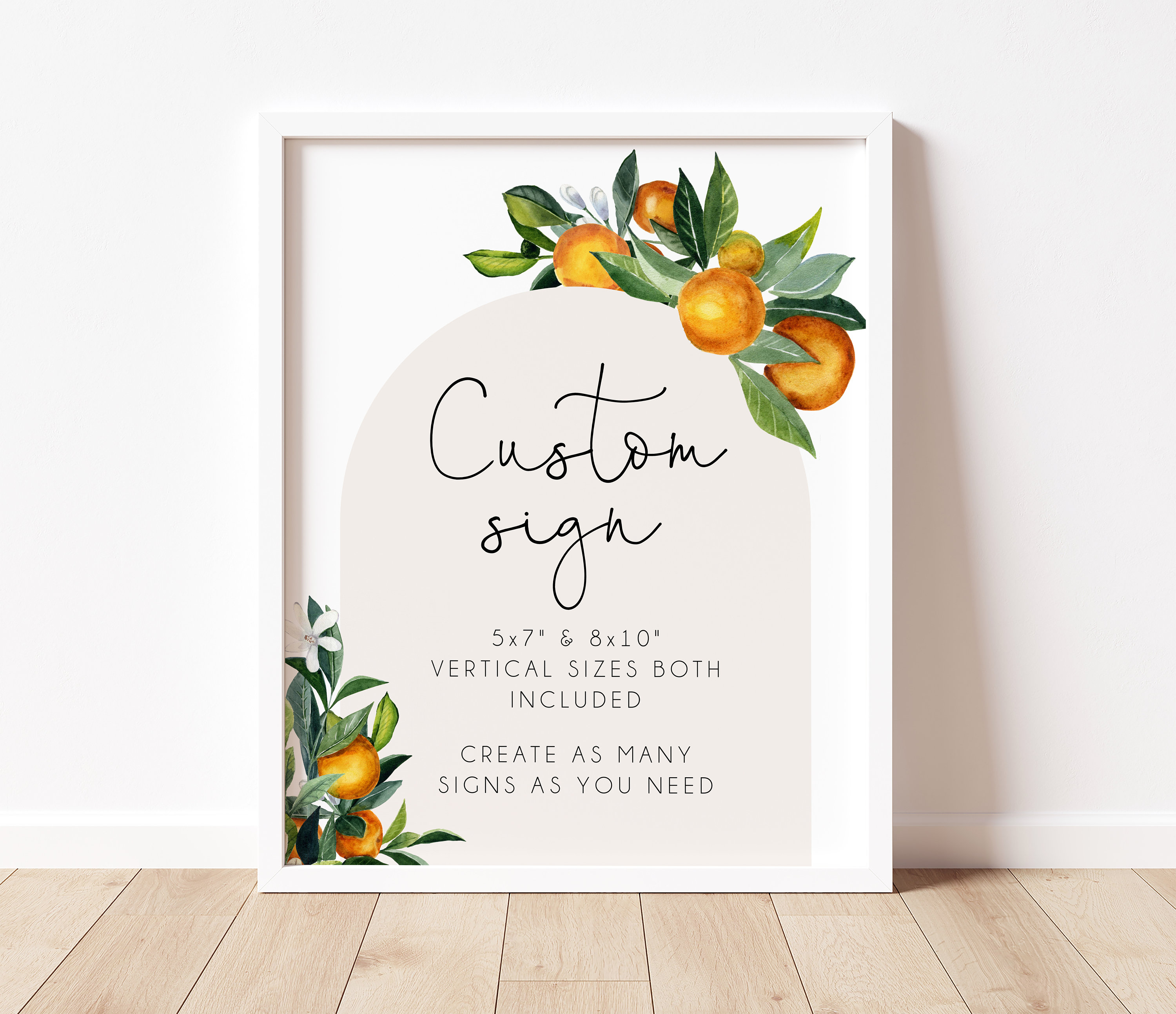 Little Cutie Editable Custom Sign Template Citrus Gender Etsy 日本