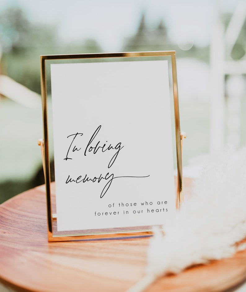 Minimalist in Loving Memory Wedding Sign Modern Wedding Sign - Etsy