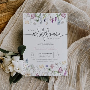 Wildflower babyshower uitnodiging, boho babyshower uitnodiging, bloemen doucheuitnodiging, lentebloemen, afdrukbare uitnodiging, Evite BD172