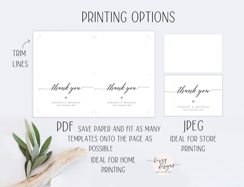 Rustic Wedding Thank You Card Editable Template Instant Download Printable Cards BD72 Tent Fold Card Bridal Shower Thank You Card