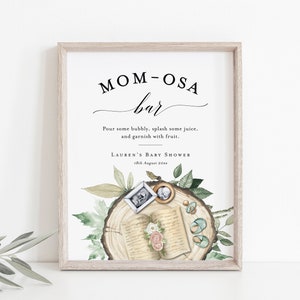 Storybook Mom-osa Bar Sign Template, Chapter Book Themed Baby Shower ...