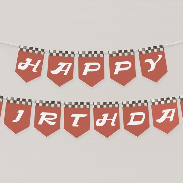 Printable Race Car Happy Birthday Banner - Etsy