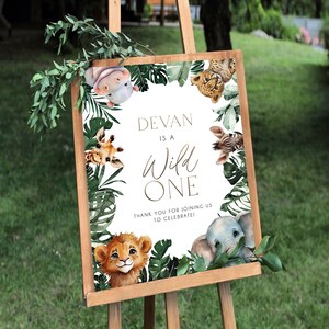 Wild One Welcome Sign Template, Wild One Birthday Party Welcome Signage ...