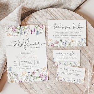 Wildblumen-Babyparty-Einladungspaket, Wildblumen-Babyparty-Einladungspaket, Boho-Babyparty-Einladung Printable Invite, Evite BD172