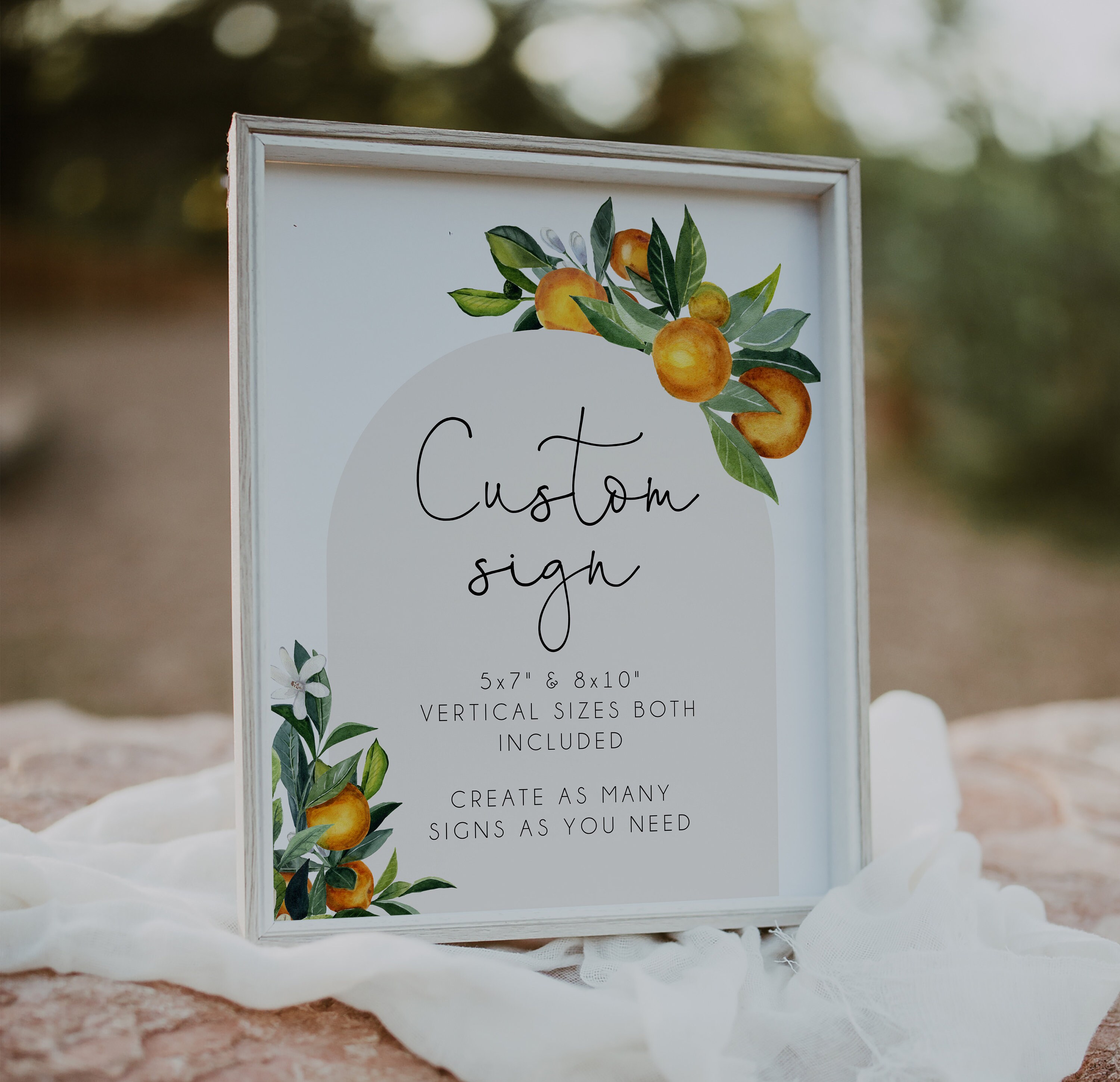 Little Cutie Editable Custom Sign Template Citrus Gender Etsy 日本