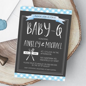 Modèle d&#39;invitation modifiable barbecue pour bébé, invitation baby shower baby-q, bébé garçon, barbecue, téléchargement immédiat, rustique, brunch bébé, imprimable