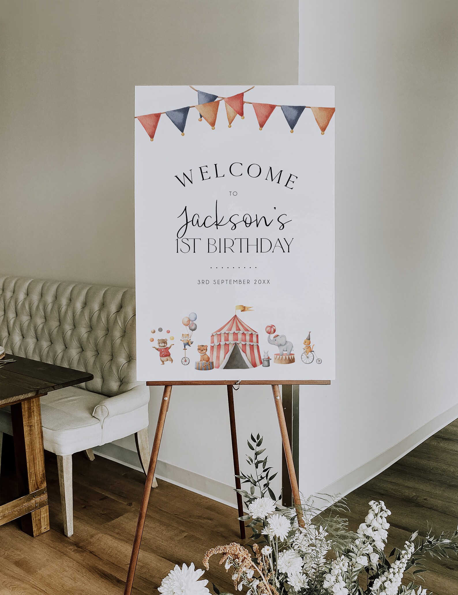 Circus Welcome Sign Template Circus Themed Birthday Decor - Etsy