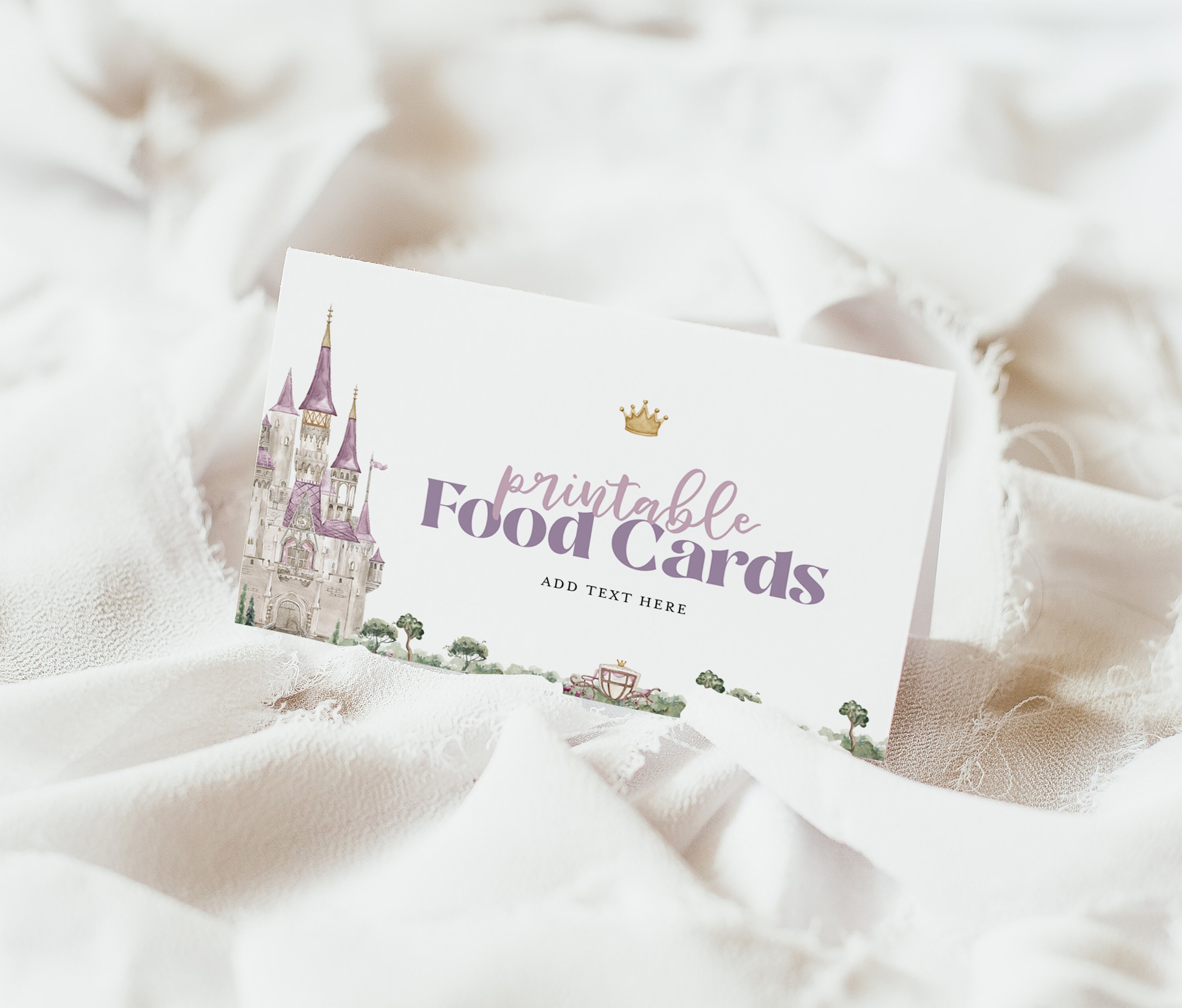 Princess Food Label Cards Template Little Princess Baby Etsy