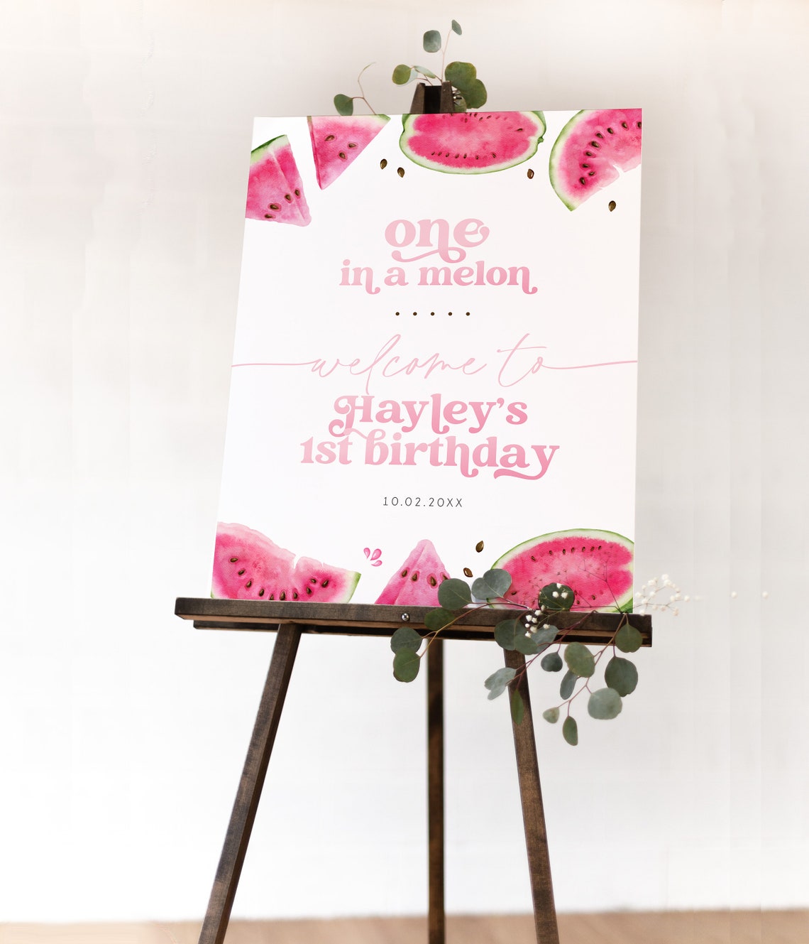 Watermelon Welcome Sign Template One in a Melon Welcome Sign - Etsy