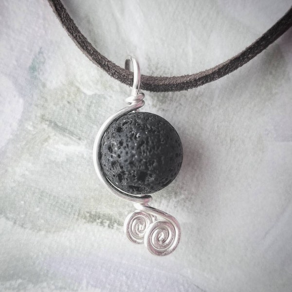 Globe Diffuser Necklace, A World of Oils, Diffuser Necklace, Lava Stone Necklace, Lava Bead Necklace