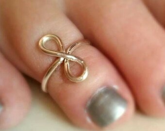 Infinity Toe Ring, Finger Ring, Anneau réglable, Bijoux d’été, College Break, Minimaliste, Simple Ring