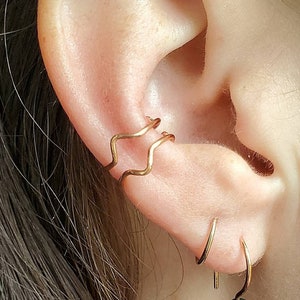 Copper Diamond Ear Cuff, Wrap, Faux Earring, Minimalist, Simple, Wire Wrapped Ear Cuff