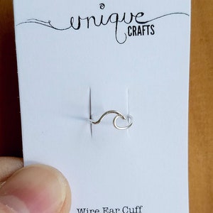 Wave Ear Cuff, Ocean Ear Wrap, Wire Faux Piercing, Beach Wave, Wire Cuff image 4