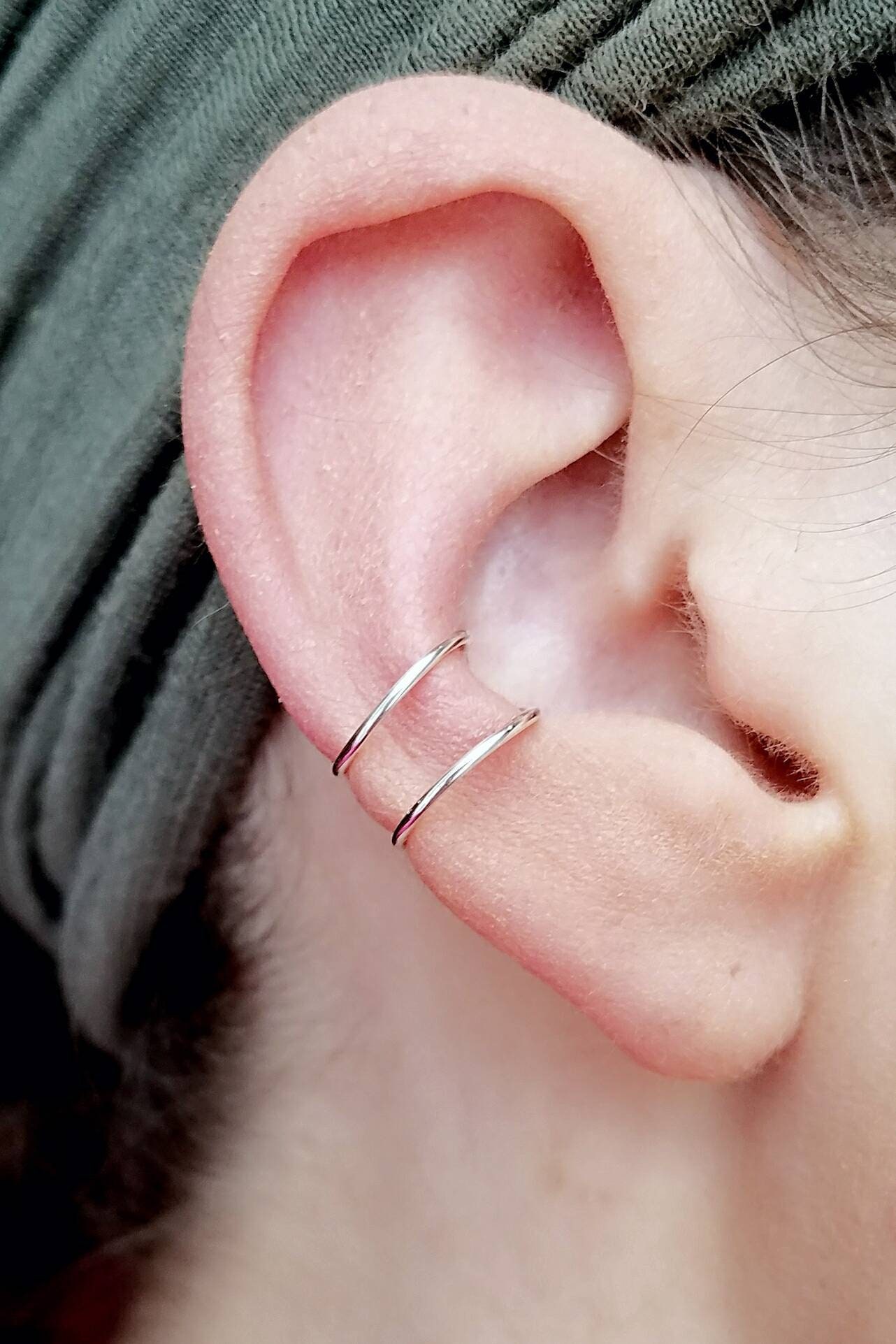 Double Hoop Ear Cuff Ear Wrap Wire Ear Cuff Faux Ear Etsy