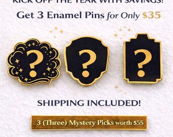 New Year Mystery Pin Bundle – 3 Enamel Pins for 35 (Shipping Included)