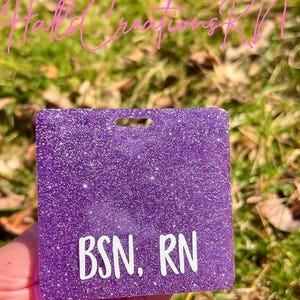 Glitter Horizontal Badge Buddy: Personalized ID Holder