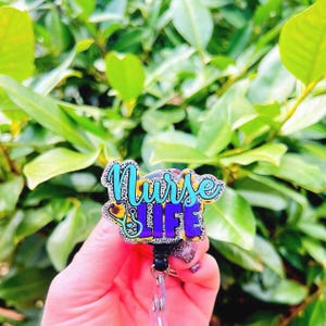 Nurse Life Badge Reel: Sunflower Leopard Print Retractable IS holder.