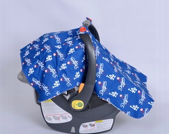 LA Dodgers Baby Car Seat Cover, Personalized Sports Canopy