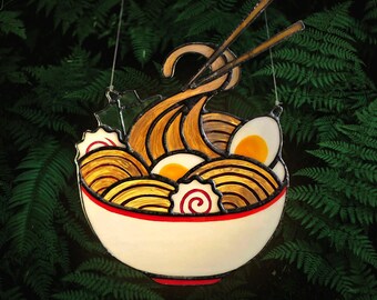 Ramen Bowl | Handmade Stained Glass Suncatcher