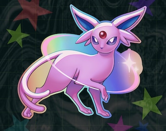 Psychic Fox Sticker | Holographic Vinyl Anime Gamer Sticker
