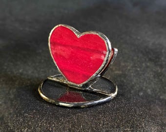 Love Heart Photo Holder Display | Handmade Stained Glass