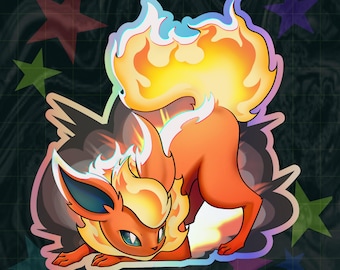 Fire Fox Sticker | Holographic Vinyl Anime Gamer Sticker
