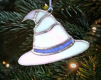 White Witch Ornament | Handmade Stained Glass Christmas Halloween Tree Decoration