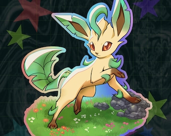 Leaf Fox Sticker | Holographic Vinyl Anime Gamer Sticker